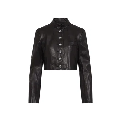 KHAITE KHAITE BLACK LAMB LEATHER SAMUELSON JACKET