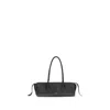 Khaite Donna Tubular Leather Shoulder Bag In Black