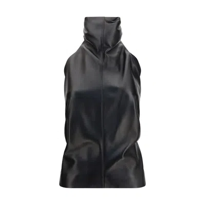 Khaite Black Lamb Ovis Aries Aries Sleeveles T-shirt