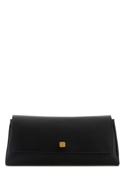 Khaite Black Leather Audrey Clutch