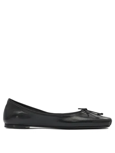 Khaite Black Leather Ballerinas