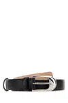Khaite Black Leather Belt In Black