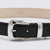 Khaite Benny Leather Belt In Black
