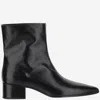 Khaite Black Leather Boots In Black