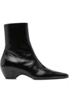 Khaite Arizona Pointed-toe Calf Leather Ankle Boots In Black