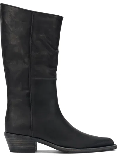 Khaite Clive 35 Leather Mid-calf Boots In Black
