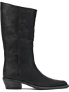 Khaite Black Leather Boots In Black