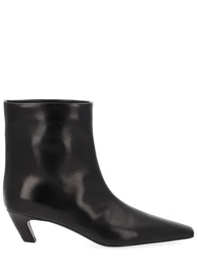 Khaite Black Leather Boots