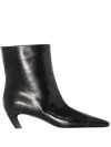 Khaite Womens Black Arizona Leather Ankle Boots 7 In Black
