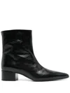 Khaite Andee Leather Ankle Boots In Black