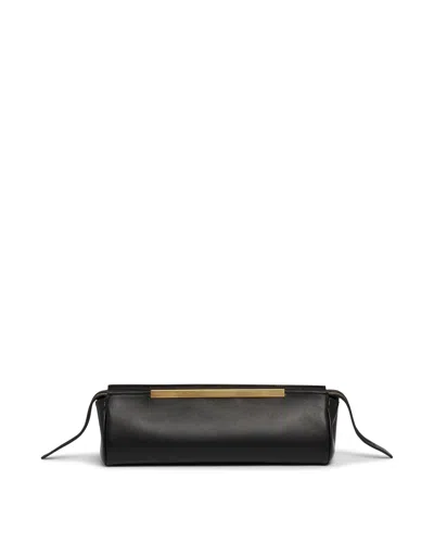 Khaite Black Leather Clutch