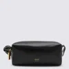 Khaite Black Leather Crossbody Bag In Black