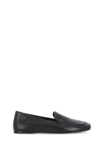 Khaite Black Leather Loafers