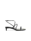 Khaite Loop Kitten Heel Sandal Red Wine In Black