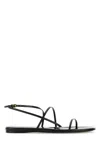 Khaite Black Leather Loop Sandals
