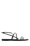 Khaite Black Leather Loop Sandals