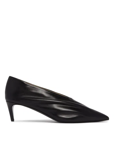 Khaite Black Leather Miriam Pumps