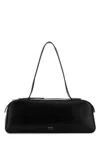 Khaite Black Leather Simona Shoulder Bag In Black