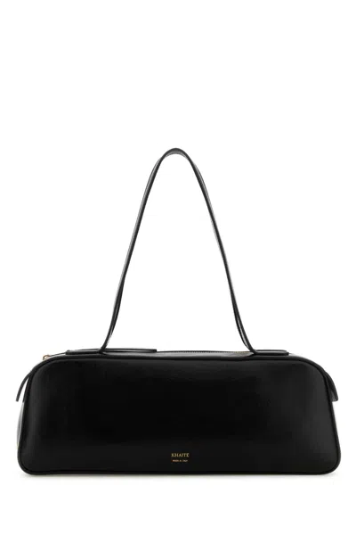 KHAITE BLACK LEATHER SIMONA SHOULDER BAG