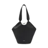 Khaite Lotus Small Textured-leather Tote In Black