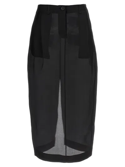 KHAITE BLACK LUCIAN SKIRT