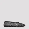 Khaite Marcy Crystal-embellished Mesh Flats In Black