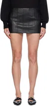 Khaite Black Meelar Leather Miniskirt In 200 Black
