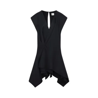 Khaite Black Merith Acetate Mini Dress