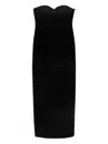 Khaite Yael Peeping Bustier Strapless Column Gown In Black