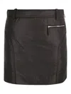 Khaite Black Mitsi Nylon Mini Skirt In Black