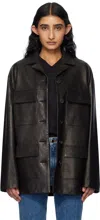 Khaite Morsson Leather Single-breasted Jacket In 200 Black