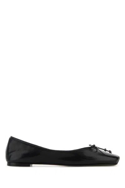 Khaite Black Nappa Leather Charlotte Ballerinas