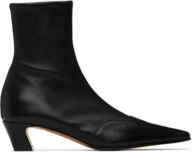 KHAITE BLACK NEVADA STRETCH LOW BOOTS
