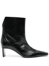 Khaite Arizona Croc-effect Leather Ankle Boots In Black