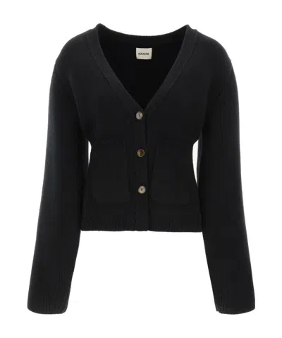 KHAITE BLACK OVERSIZED CARDIGAN