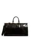 Khaite Pierre Black Calf Leather Weekender Handbag In Black