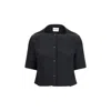 Khaite Franc Folded-neckline Button-fastening Jacket In Black