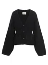 Khaite Scarlet Knitted Cardigan In Blue