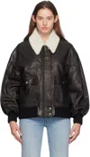 Khaite Shellar Black Lamb Leather Jacket In 200 Black