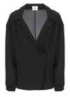Khaite Ashton Double Breasted Silk Top In Black
