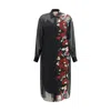 Khaite Gloria Long Sleeve Silk Chiffon Shirtdress In Black