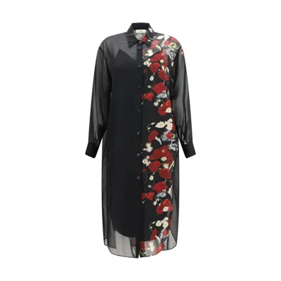 KHAITE BLACK SILK CASUAL DRESS