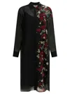 Khaite Gloria Long Sleeve Silk Chiffon Shirtdress In Black