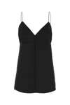 Khaite Deep V-neck Silk Top With Spaghetti Straps In Black
