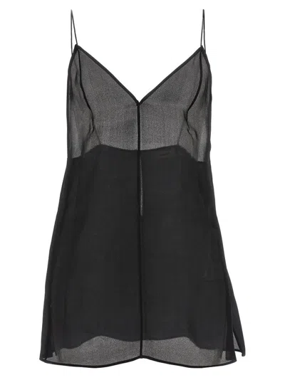 Khaite Black Silk Talsie Top
