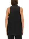 Khaite Black Solid Mock Collar Top In Black