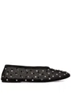 Khaite Marcy Crystal-embellished Mesh Ballet Flats In Black