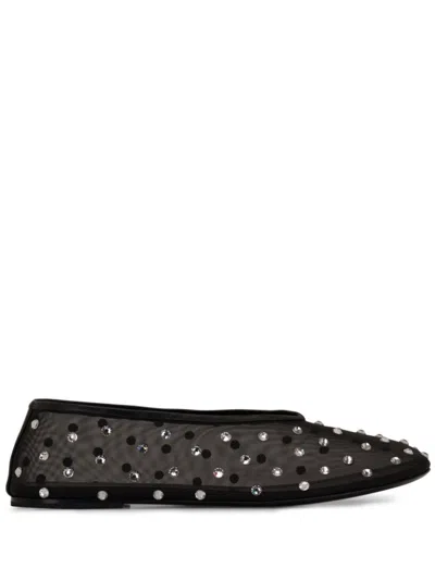 KHAITE BLACK SLIP ON BALLET FLATS