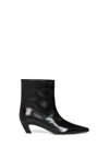 Khaite Black Smooth Calf Leather Arizona Ankle Boots In Black