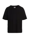 Khaite Black Solid Crew Neck T-shirt In Black